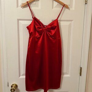 No Boundaries Women's Red Going-out-dress